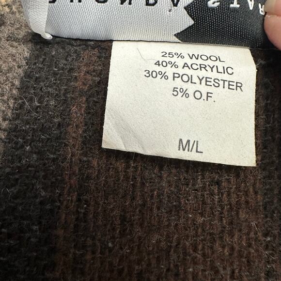 Rhonda Stark Womens Wool Blend Fringe Open Poncho Size M/L Western Boho - Picture 4 of 9